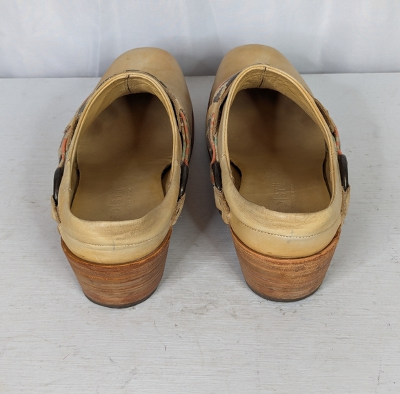 Bed Stu Driftwood Aztec Leather Western Cowgirl Clogs Mules - Picture 5 of 8